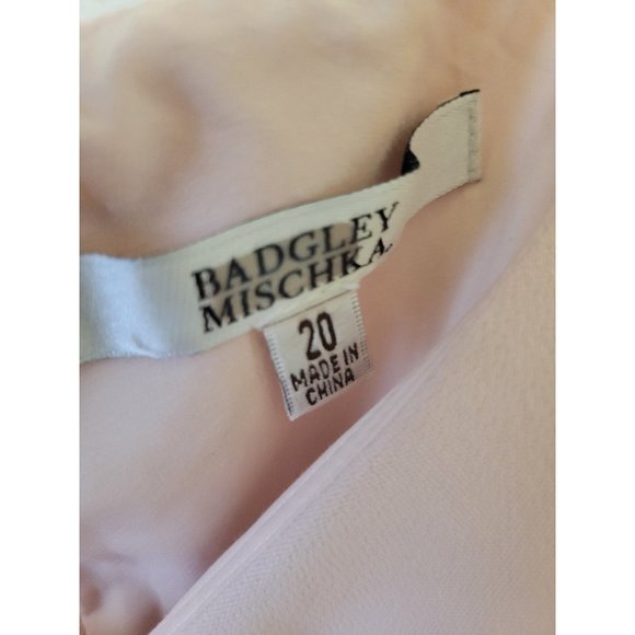 RTR size 20 Badgley Mischka Blush pink sleeveless grommet waist midi dress 2x - Picture 7 of 7